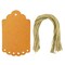Wrapables 50 Gift Tags/Kraft Hang Tags with Free Cut Strings for Gifts, Crafts & Price Tags, Large Scalloped Edge, Shimmer Orange